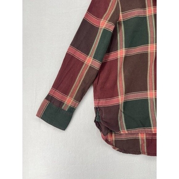 Madewell Women's Plaid Blouse Size XXS Fall Colors Long Sleeve - Picture 3 of 7